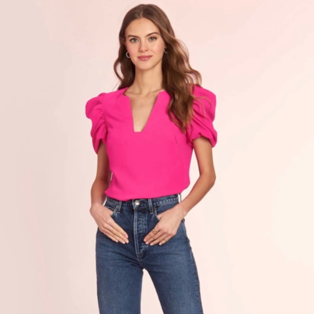 NWOT Barbie hot pink Amanda Uprichard top